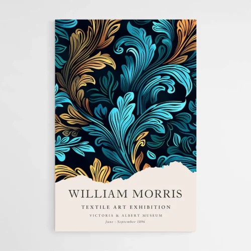 Affiche William Morris Acanthe Bleue