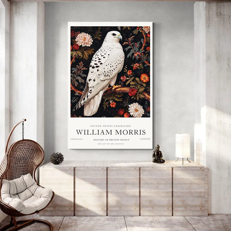 Affiche William Morris Faucon Blanc