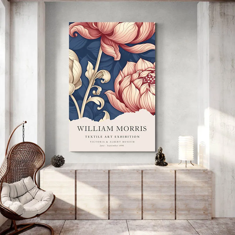 Affiche William Morris Lotus Roses