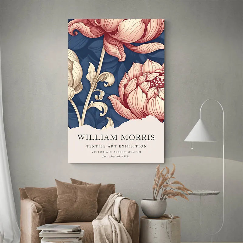 Affiche William Morris Lotus Roses