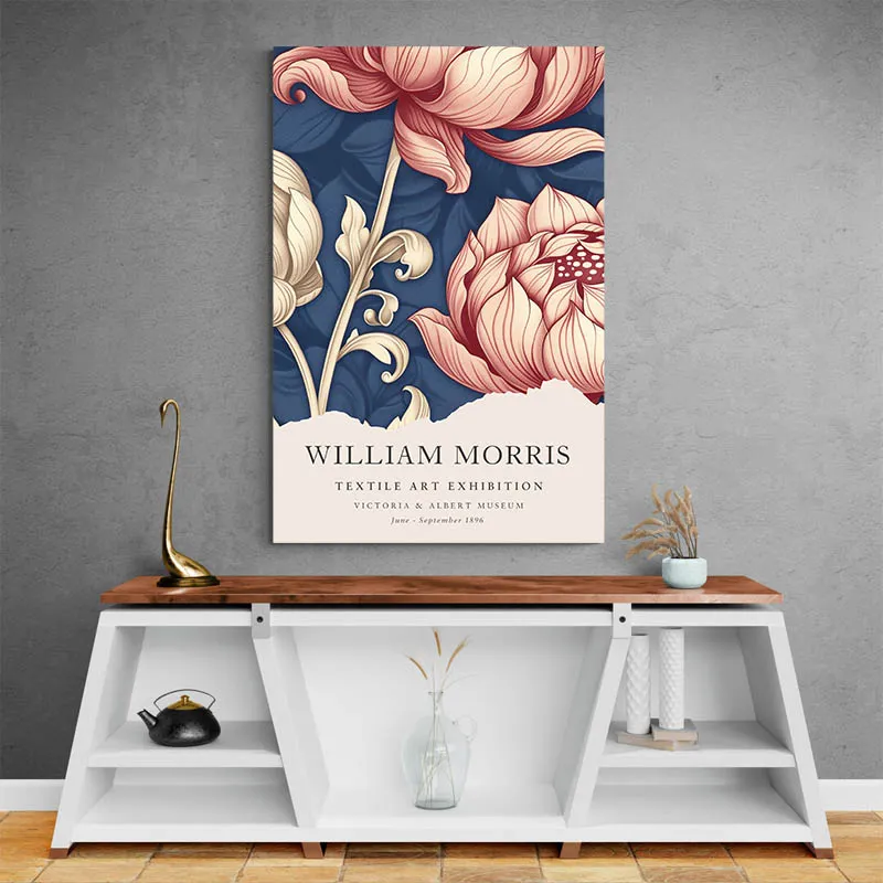 Affiche William Morris Lotus Roses