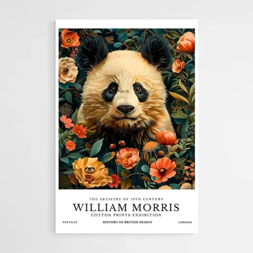 Affiche William Morris Panda Fleurs