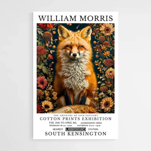 Affiche William Morris Renard et Fleurs