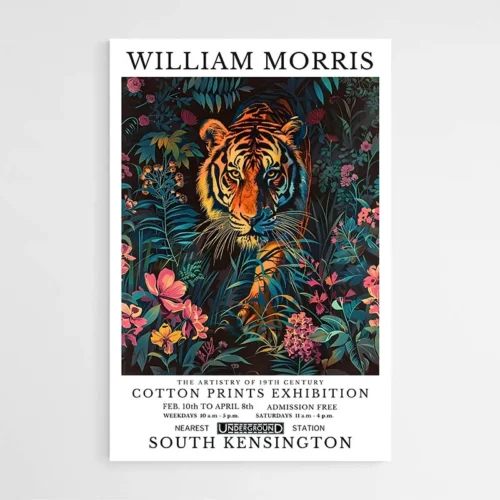 Affiche William Morris Tigre et Fleurs