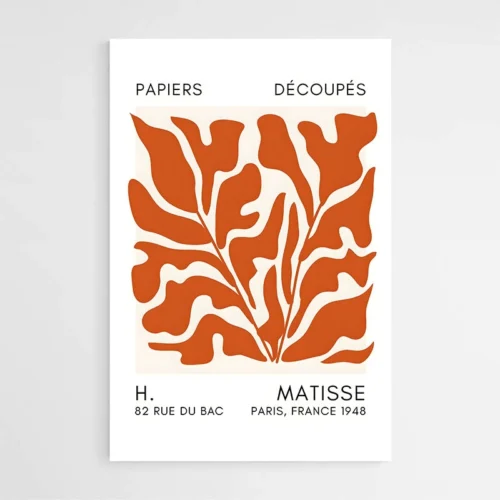 Affiche Matisse Feuilles Orange