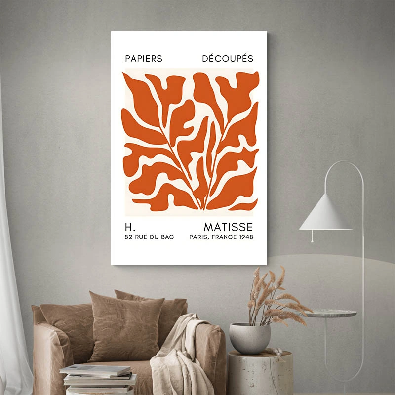 Affiche Matisse Feuilles Orange