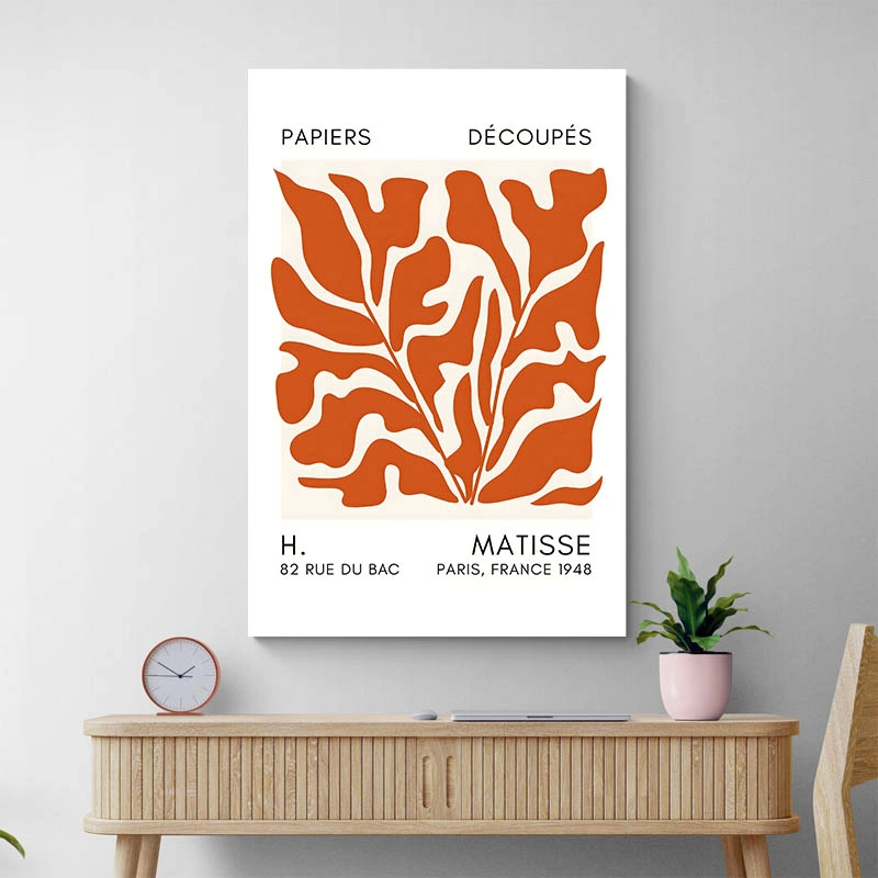 Affiche Matisse Feuilles Orange