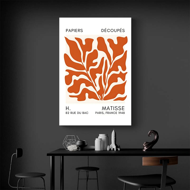 Affiche Matisse Feuilles Orange