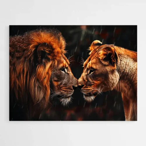 Peinture Lion et Lionne