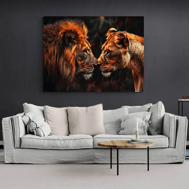 Peinture Lion et Lionne