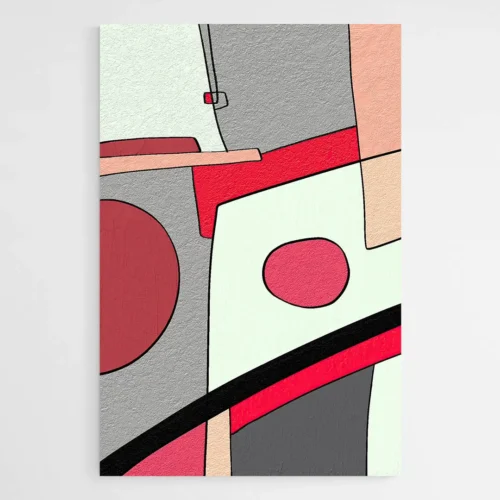 Tableau Abstrait Rouge et Gris