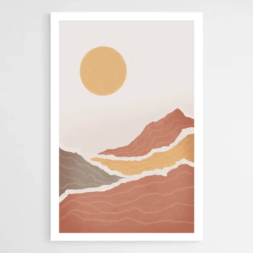 Tableau Abstrait paysage Terracotta