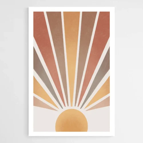 Tableau Abstrait soleil Terracotta