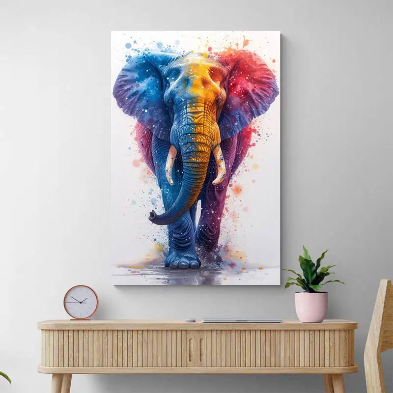 Tableau Éléphant Coloré