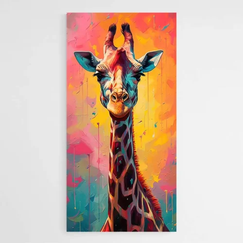 Tableau Girafe Multicolore