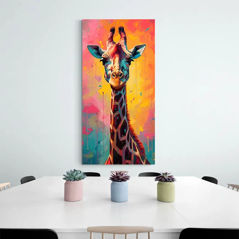 Tableau Girafe Multicolore