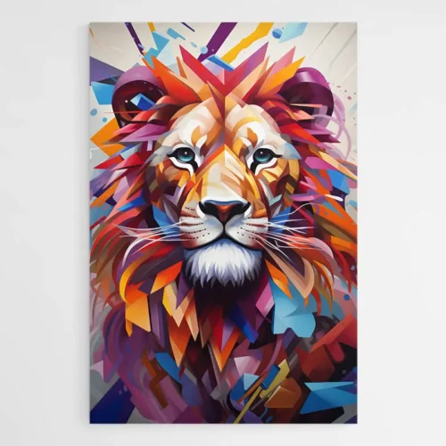 Tableau Lion Abstrait