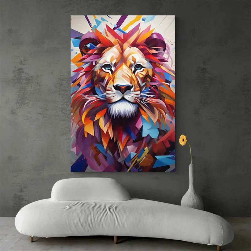 Tableau Lion Abstrait