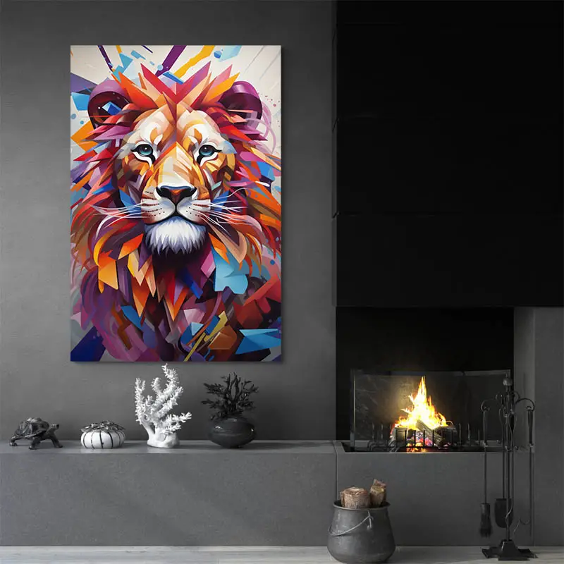 Tableau Lion Abstrait