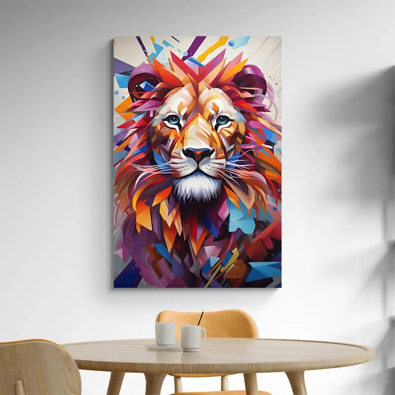 Tableau Lion Abstrait