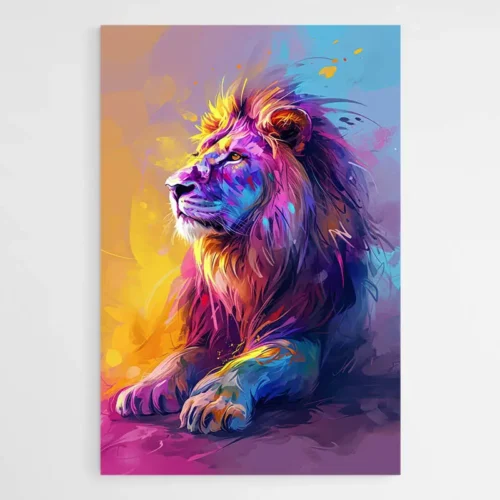 Tableau Lion Coloré