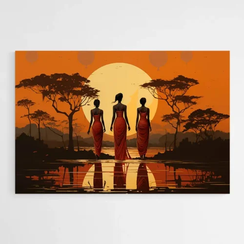 Tableau Silhouette Africaine