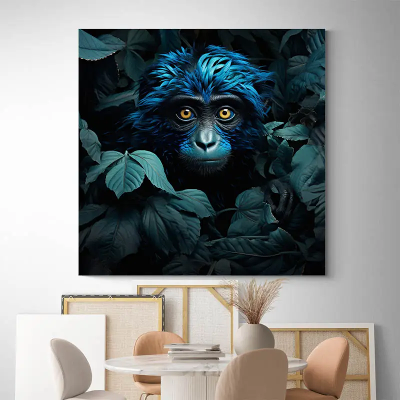 Tableau Singe Bleu