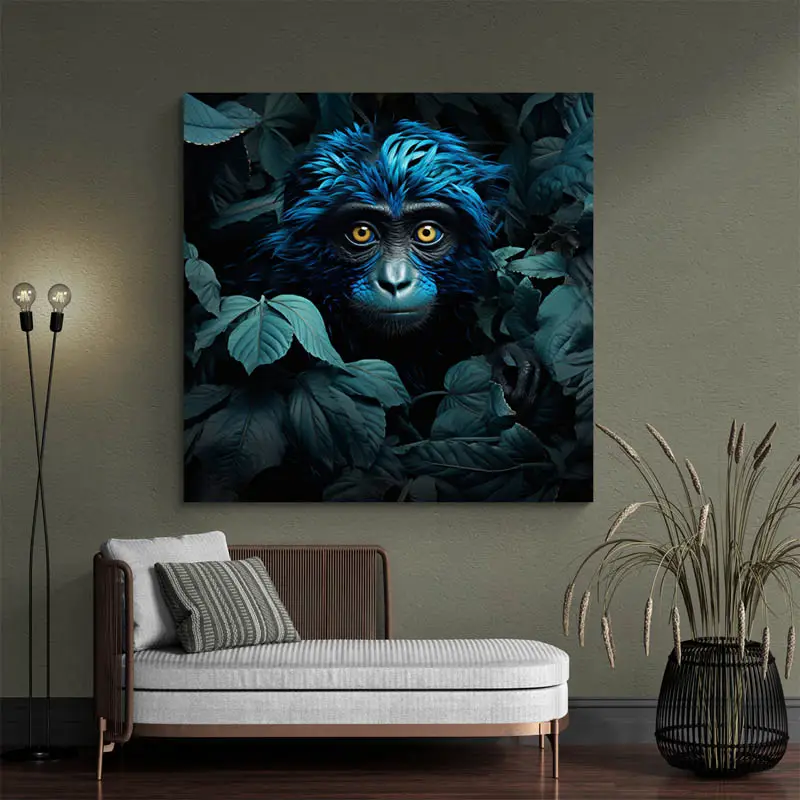 Tableau Singe Bleu