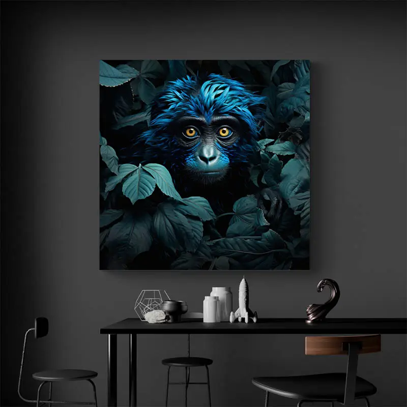 Tableau Singe Bleu