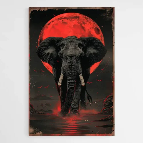 Tableau Vintage Éléphant