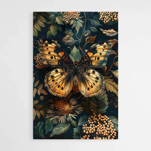 Tableau William Morris Papillon Fleurs