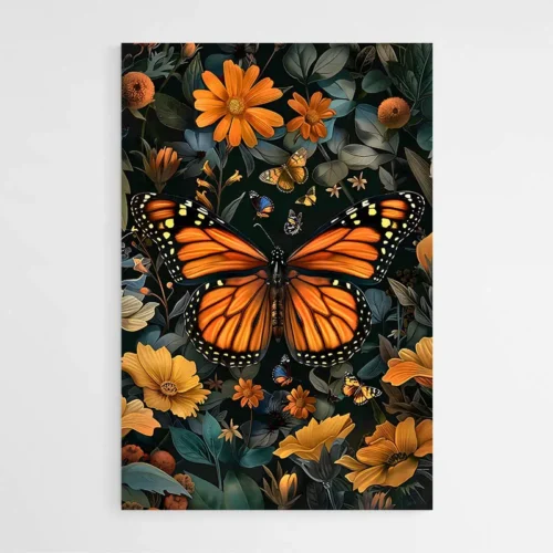 Tableau William Morris Papillon Orange