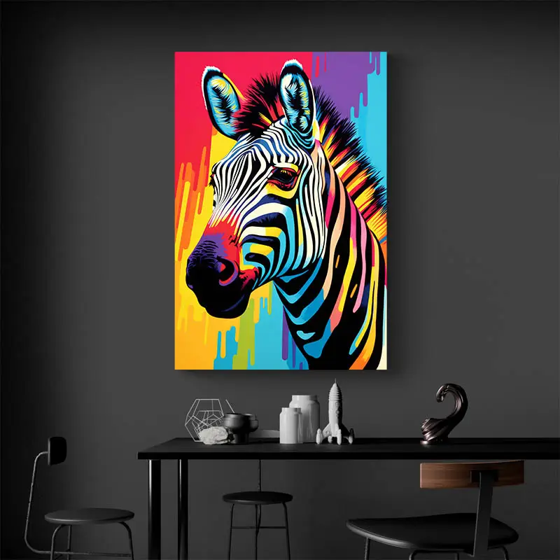 Tableau Zèbre coloré