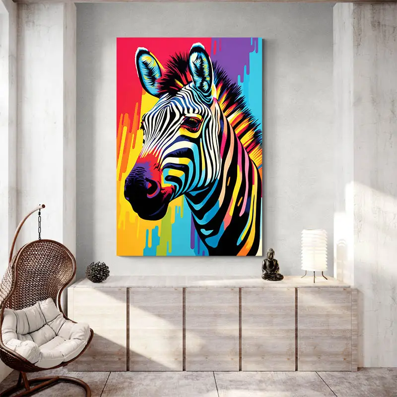 Tableau Zèbre coloré