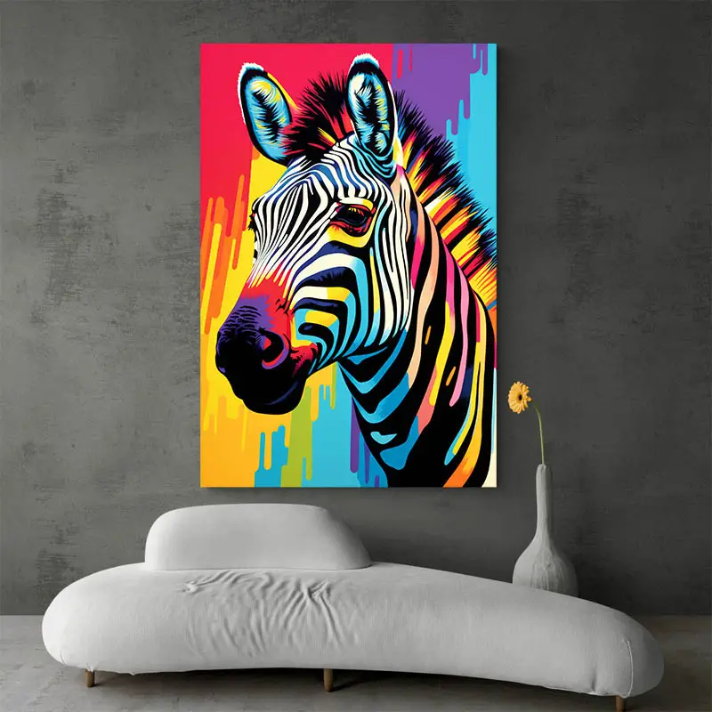 Tableau Zèbre coloré