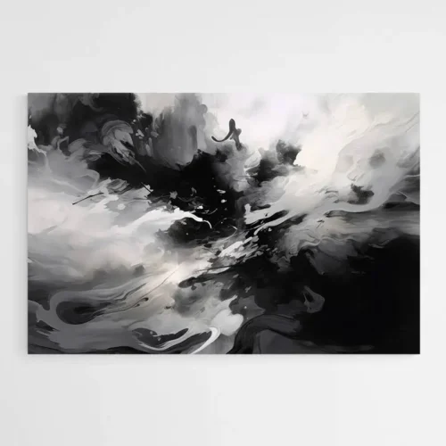 Tableau Abstrait Noir et Blanc