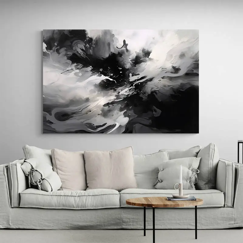 Tableau Abstrait Noir et Blanc