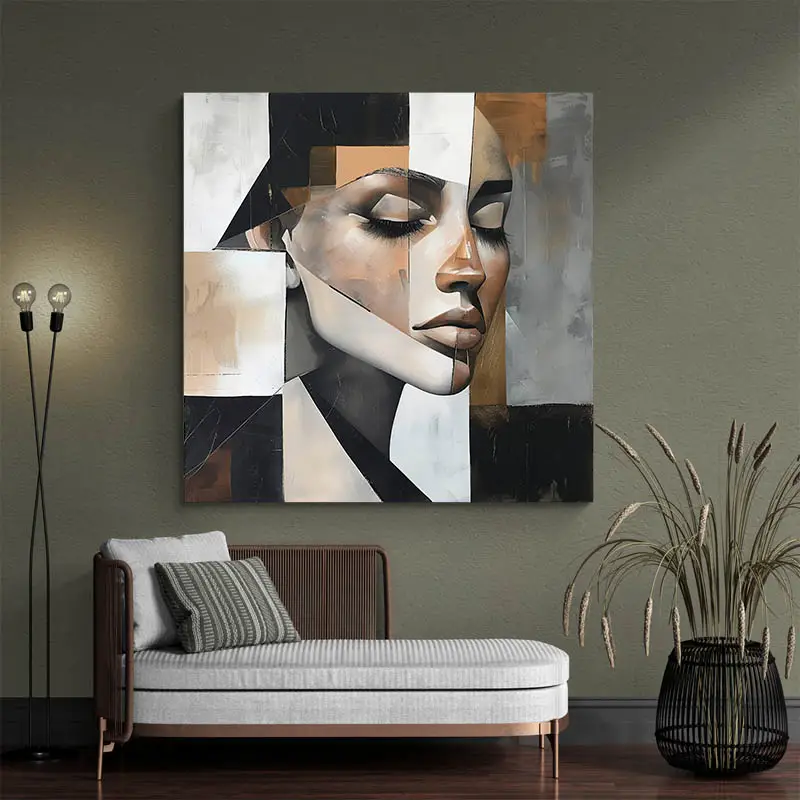 Tableau abstrait portrait femme