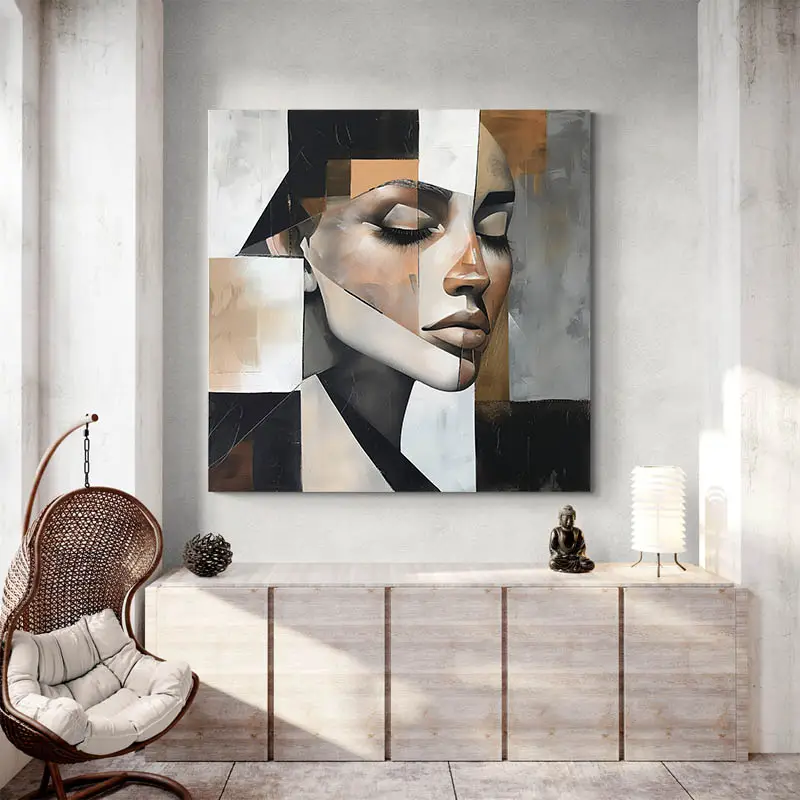 Tableau abstrait portrait femme