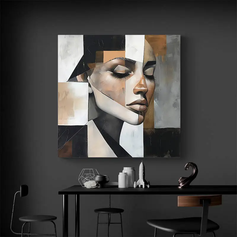 Tableau abstrait portrait femme