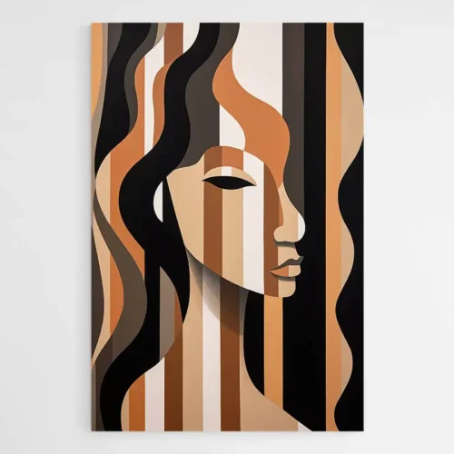 Tableau abstrait visage cubisme