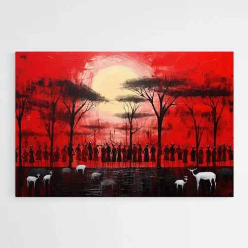 Tableau Africain Rouge