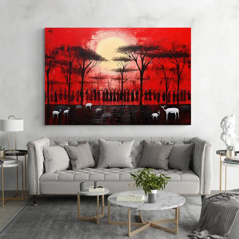Tableau Africain Rouge