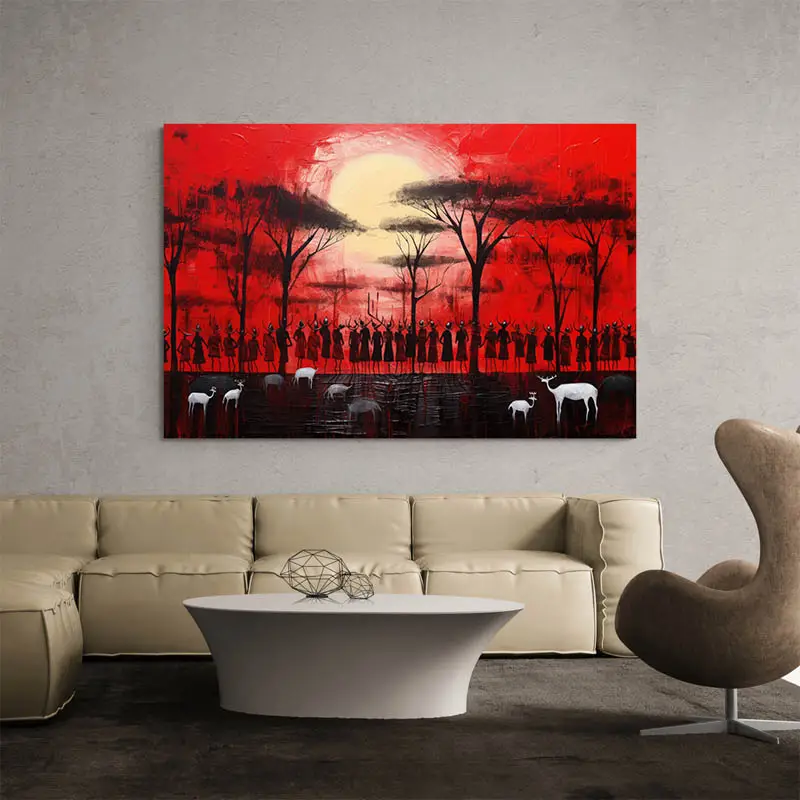 Tableau Africain Rouge