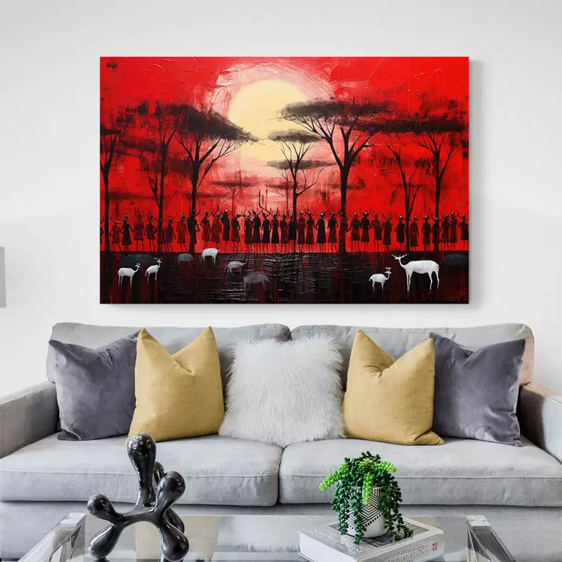 Tableau Africain Rouge
