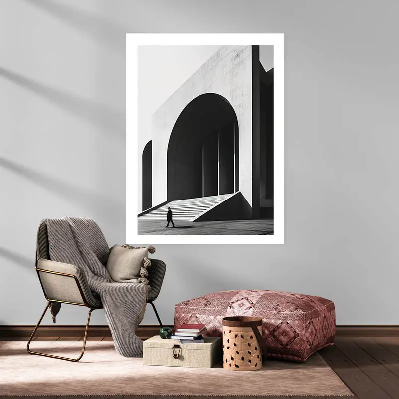 Tableau architecture noir et blanc
