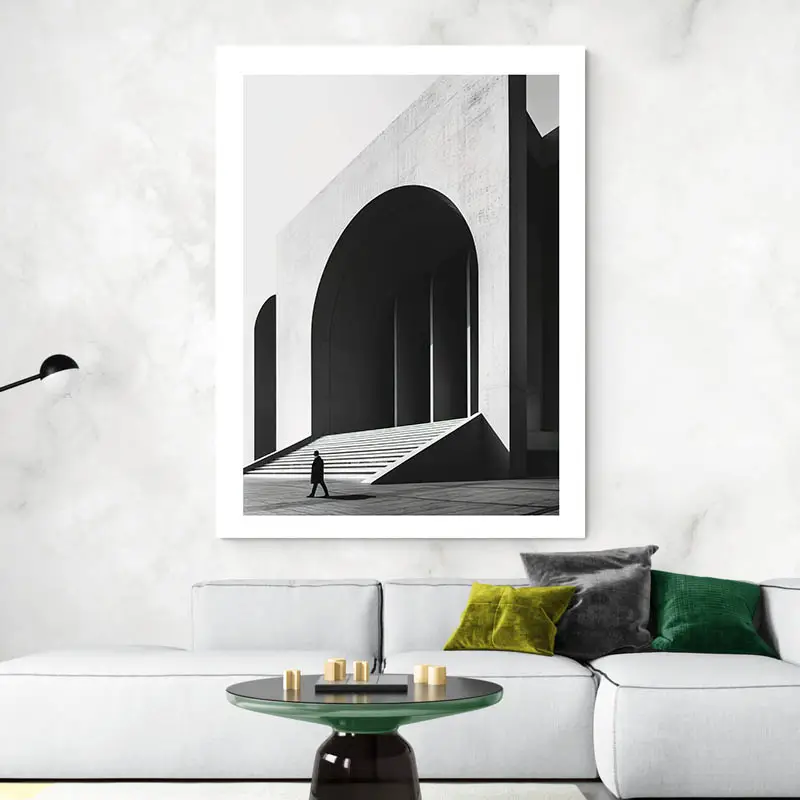 Tableau architecture noir et blanc