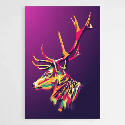 Tableau Cerf Pop Art