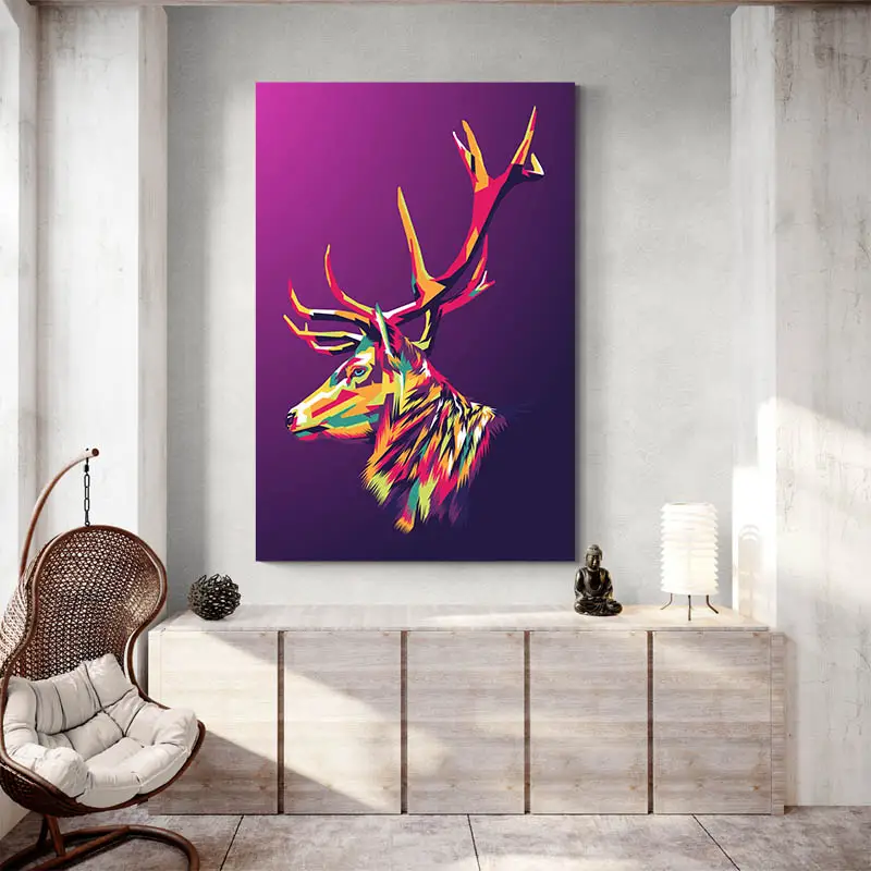 Tableau Cerf Pop Art