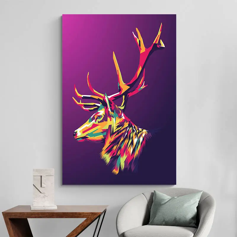 Tableau Cerf Pop Art